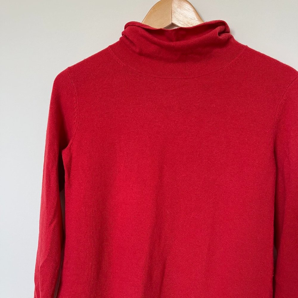 -Ann Taylor Petite Red Turtleneck Long Sweater XXSP